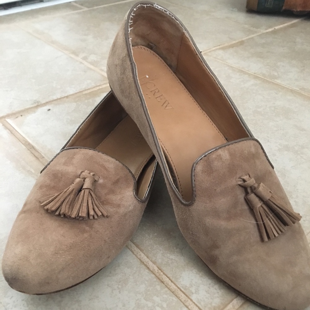 Tan J Crew loafers